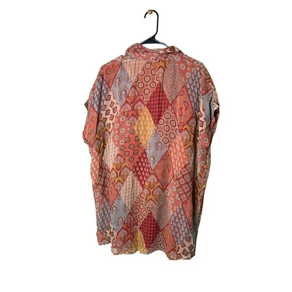 Sarah Pacini Brick Viscose Patchwork Blouse Size XS NWT - Picture 8 of 10